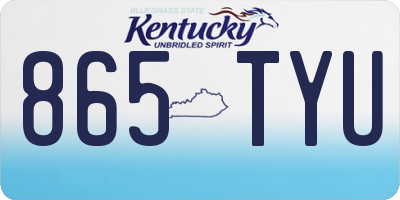KY license plate 865TYU