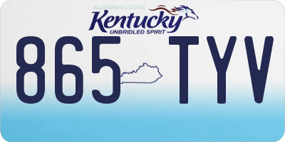 KY license plate 865TYV