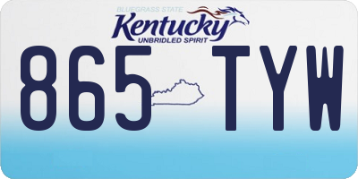 KY license plate 865TYW