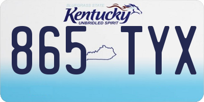 KY license plate 865TYX