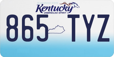 KY license plate 865TYZ