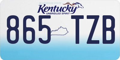 KY license plate 865TZB
