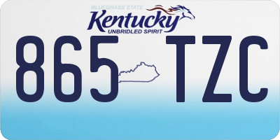 KY license plate 865TZC