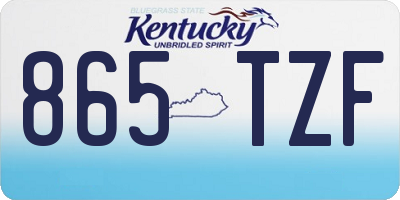 KY license plate 865TZF