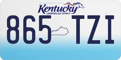 KY license plate 865TZI