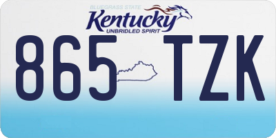 KY license plate 865TZK