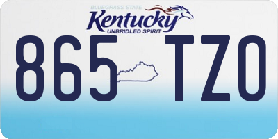 KY license plate 865TZO