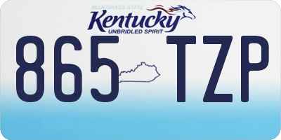 KY license plate 865TZP