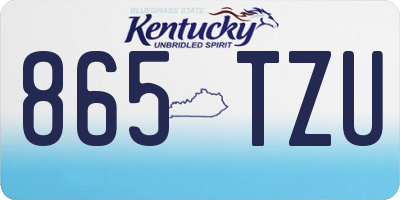 KY license plate 865TZU