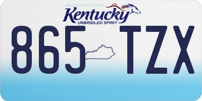 KY license plate 865TZX