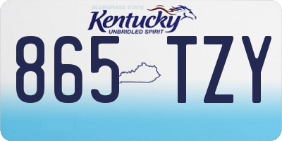 KY license plate 865TZY