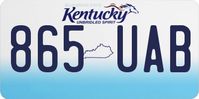 KY license plate 865UAB