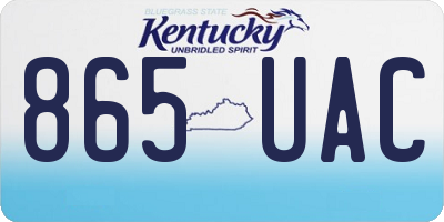 KY license plate 865UAC