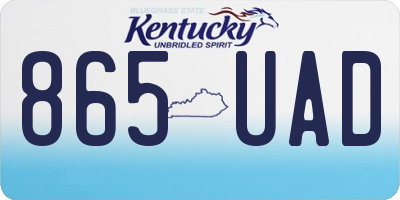 KY license plate 865UAD