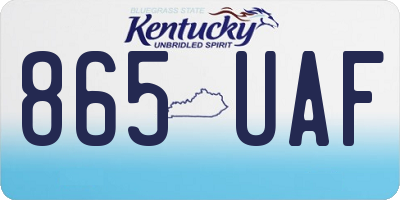 KY license plate 865UAF