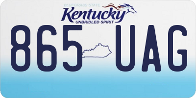 KY license plate 865UAG