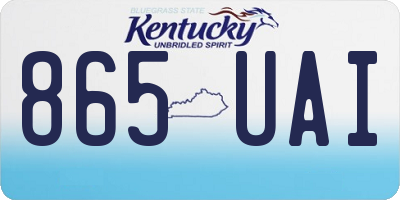 KY license plate 865UAI