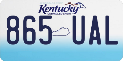 KY license plate 865UAL