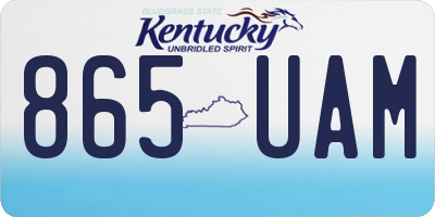 KY license plate 865UAM