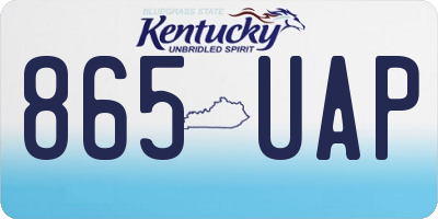 KY license plate 865UAP