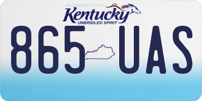 KY license plate 865UAS