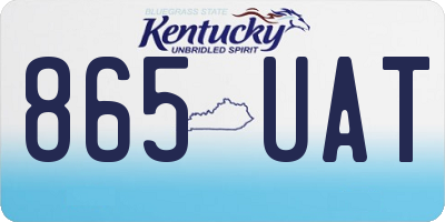 KY license plate 865UAT