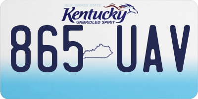 KY license plate 865UAV