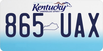 KY license plate 865UAX