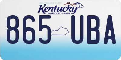 KY license plate 865UBA