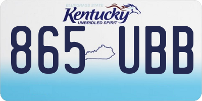 KY license plate 865UBB