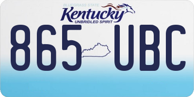 KY license plate 865UBC