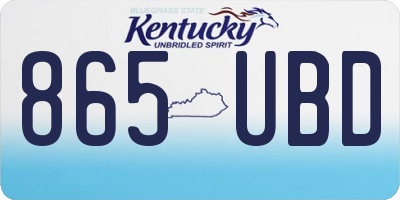 KY license plate 865UBD