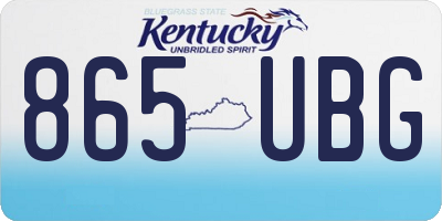 KY license plate 865UBG