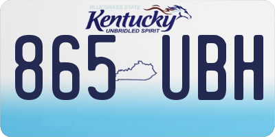 KY license plate 865UBH