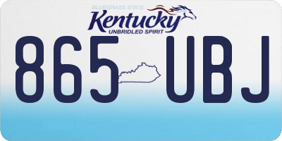 KY license plate 865UBJ
