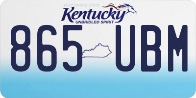 KY license plate 865UBM
