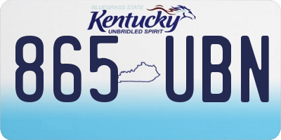 KY license plate 865UBN