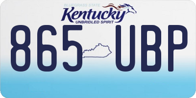 KY license plate 865UBP