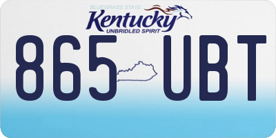 KY license plate 865UBT