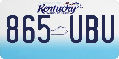 KY license plate 865UBU
