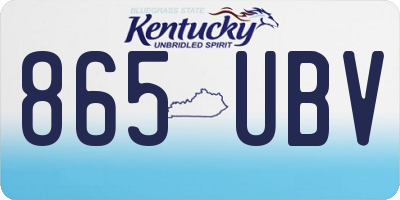 KY license plate 865UBV