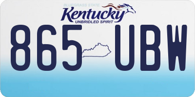 KY license plate 865UBW