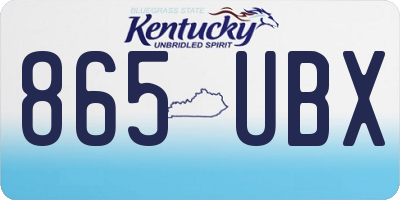 KY license plate 865UBX