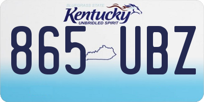 KY license plate 865UBZ