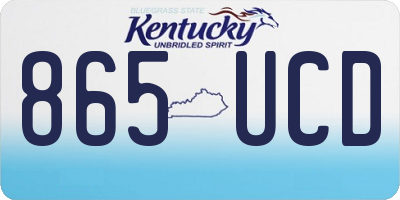 KY license plate 865UCD