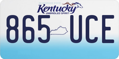 KY license plate 865UCE