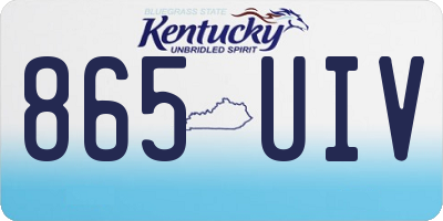 KY license plate 865UIV