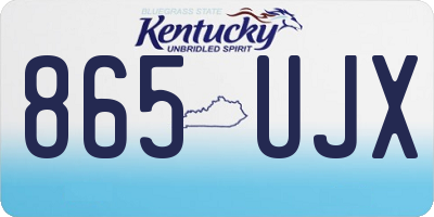 KY license plate 865UJX