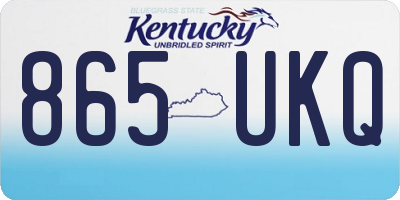 KY license plate 865UKQ