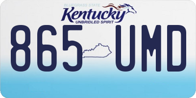 KY license plate 865UMD